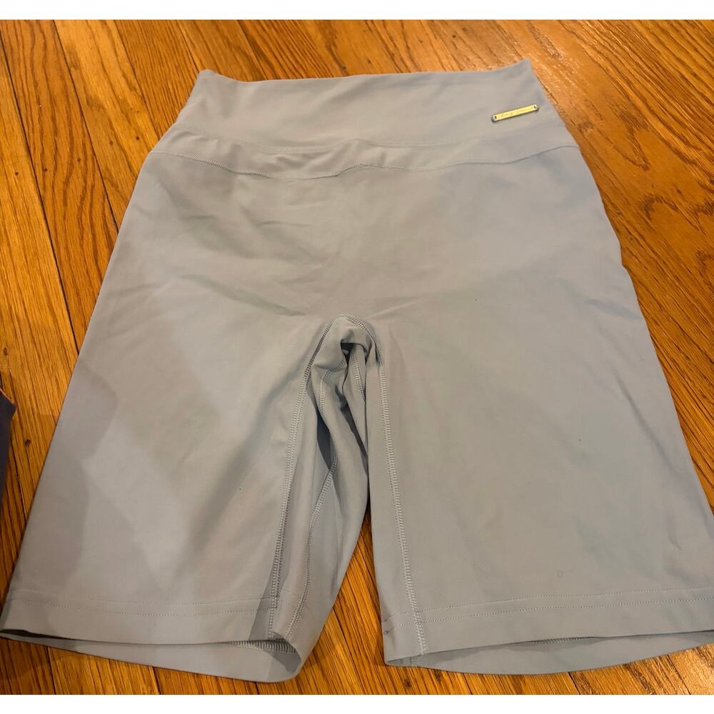 Gymshark Women’s Medium High Waisted Biker Shorts Light Blue Athletic Activewear